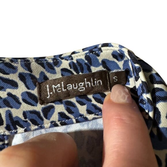 J. McLaughlin blue leopard print blouse size small - Picture 10 of 13